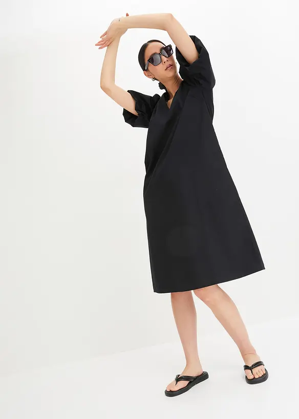 Robe midi tissée en coton, bonprix