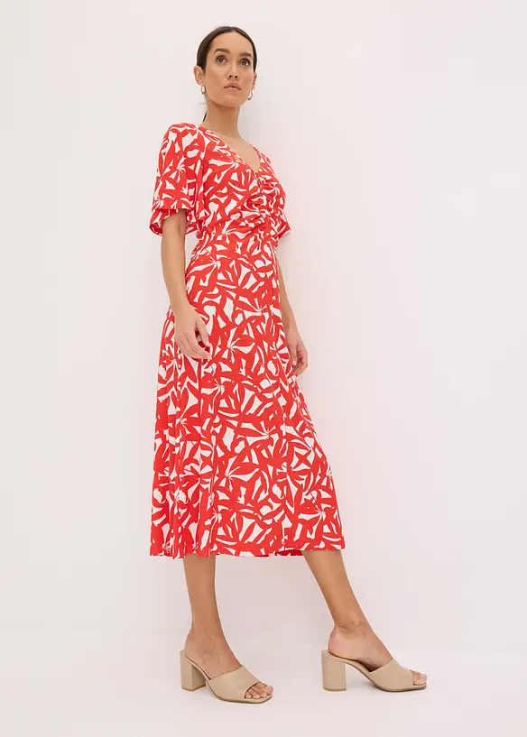 Robe en jersey à encolure froncée, bonprix