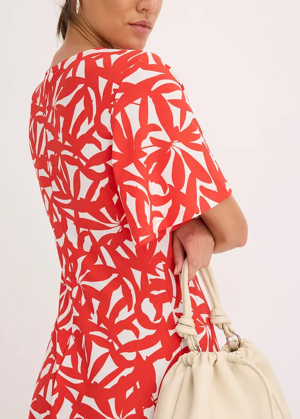 Robe en jersey à encolure froncée, bonprix