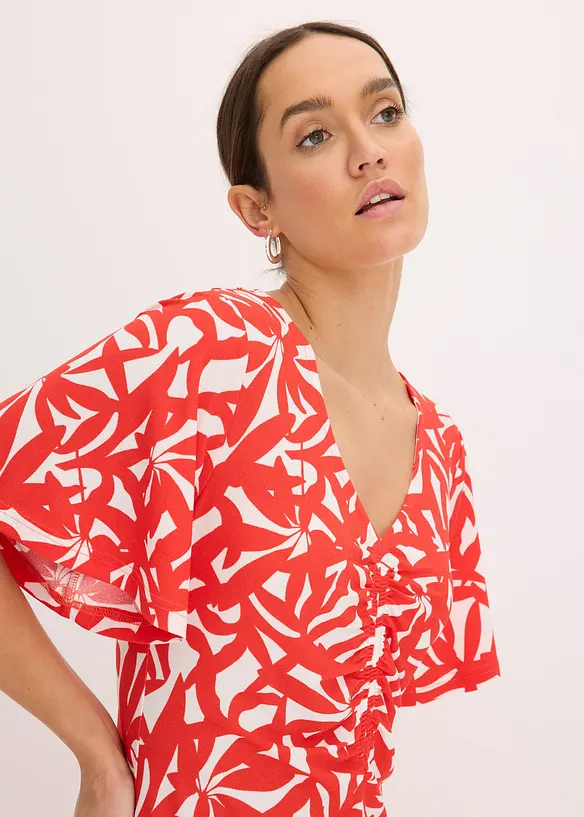 Robe en jersey à encolure froncée, bonprix