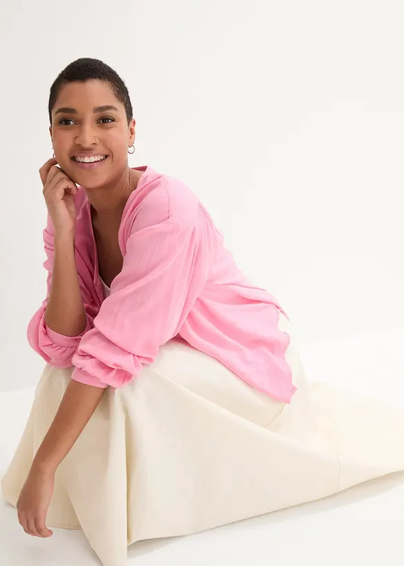 Jupe midi en lin majoritaire, bonprix