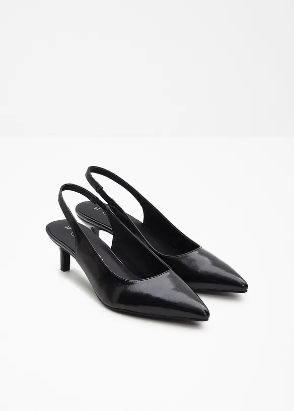 Escarpins slingback &agrave; petit talon fin, bonprix