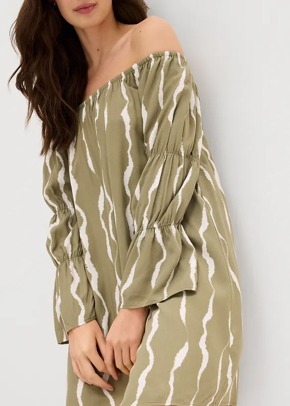 Robe col Bardot en viscose fluide, bonprix