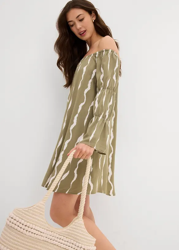 Robe col Bardot en viscose fluide, bonprix