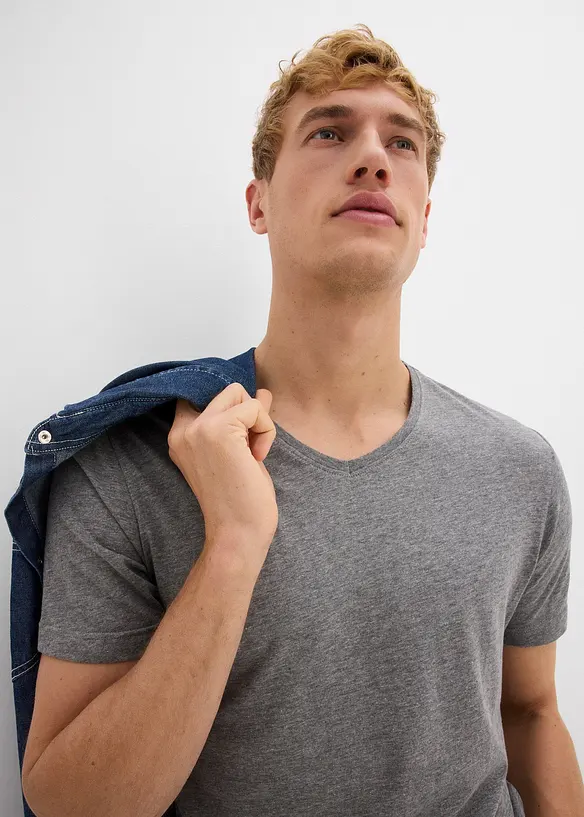 Lot de 3 T-shirts col V, bonprix