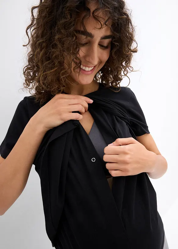 Lot de 2 T-shirts de grossesse et d’allaitement en coton, bonprix