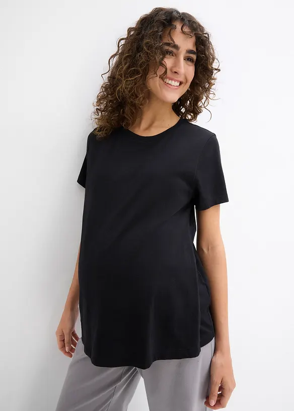 Lot de 2 T-shirts de grossesse et d’allaitement en coton, bonprix