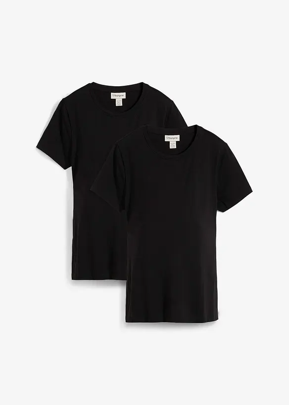 Lot de 2 T-shirts de grossesse et d’allaitement en coton, bonprix