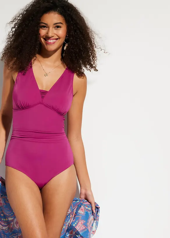 Maillot 1 pièce sculptant à bretelles larges, maintien modéré, bonprix