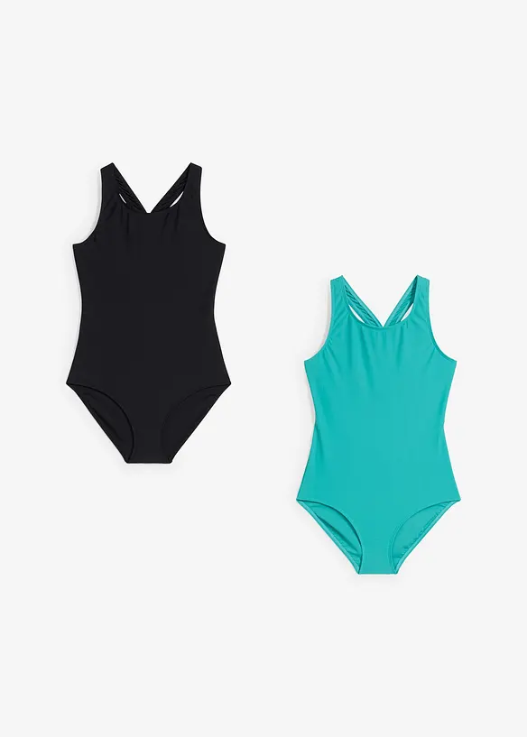 Lot de 2 maillots 1 pièce, bonprix