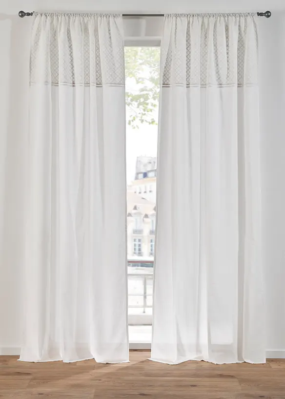 Rideau en coton avec broderie (1 pce), bonprix