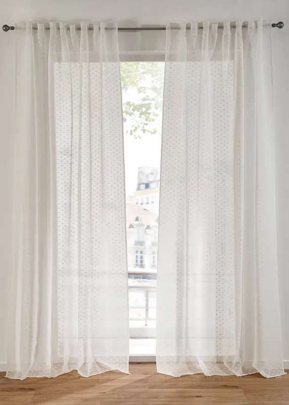 Voilage &agrave; pois jacquard (1 pce), bonprix