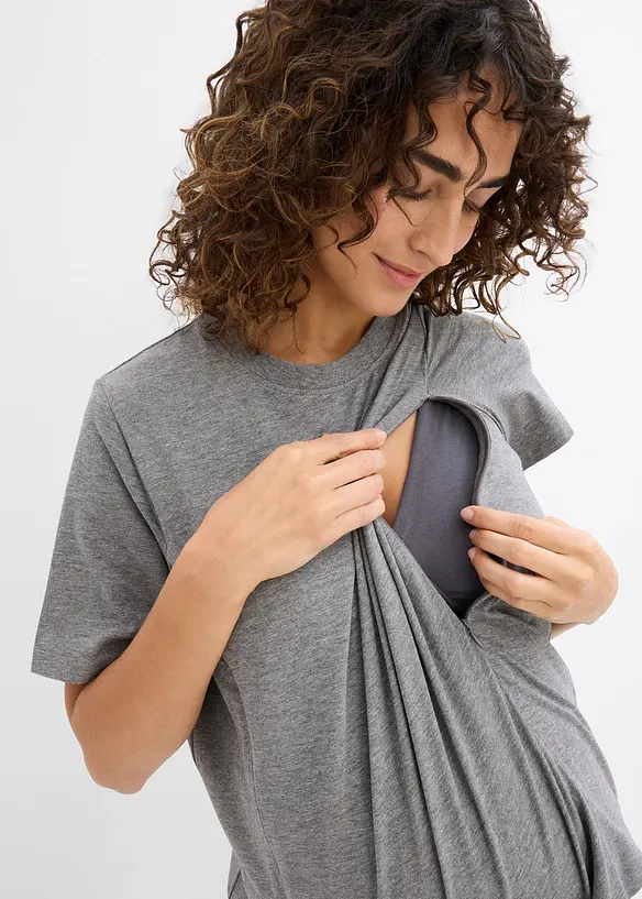 T-shirt de grossesse avec coton, fonction d'allaitement discrète, bonprix