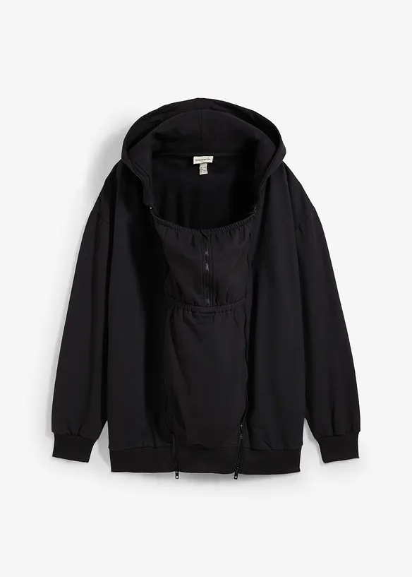 Sweat zippé 3en1 de grossesse avec empiècement de portage, 100% coton, bonprix