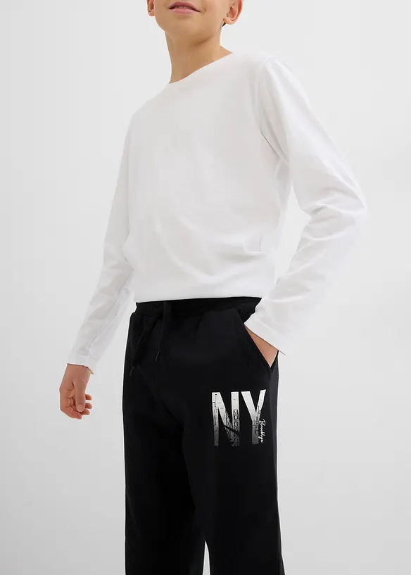 Pantalon de jogging en doux coton m&eacute;lang&eacute;, bonprix