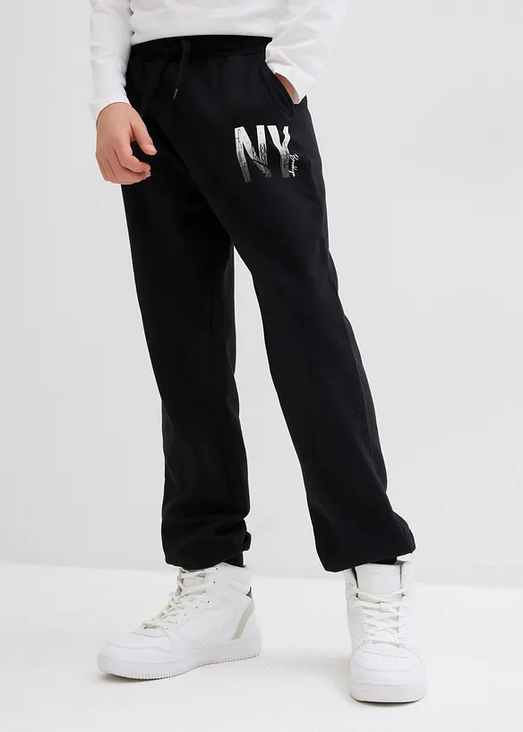 Pantalon de jogging en doux coton m&eacute;lang&eacute;, bonprix
