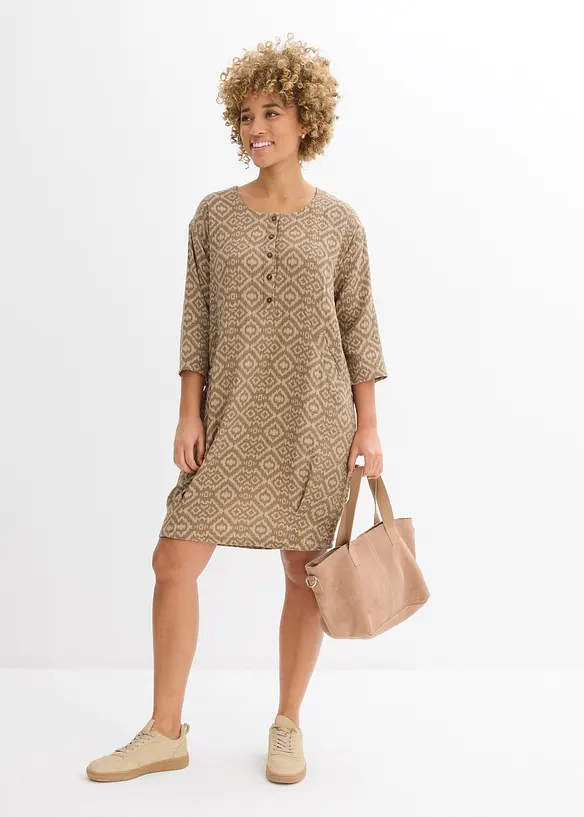 Robe ovoïde en gaze de coton, bonprix