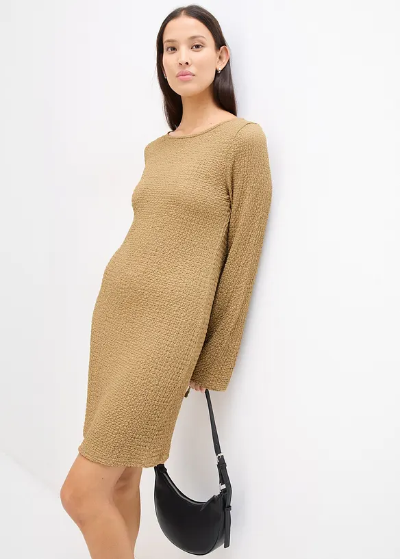 Robe courte en cr&ecirc;pe textur&eacute;, bonprix