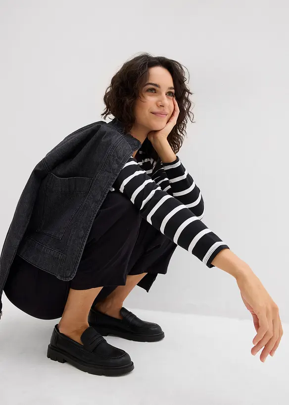 Pantalon 7/8 taille élastiquée en lin mélangé, bonprix