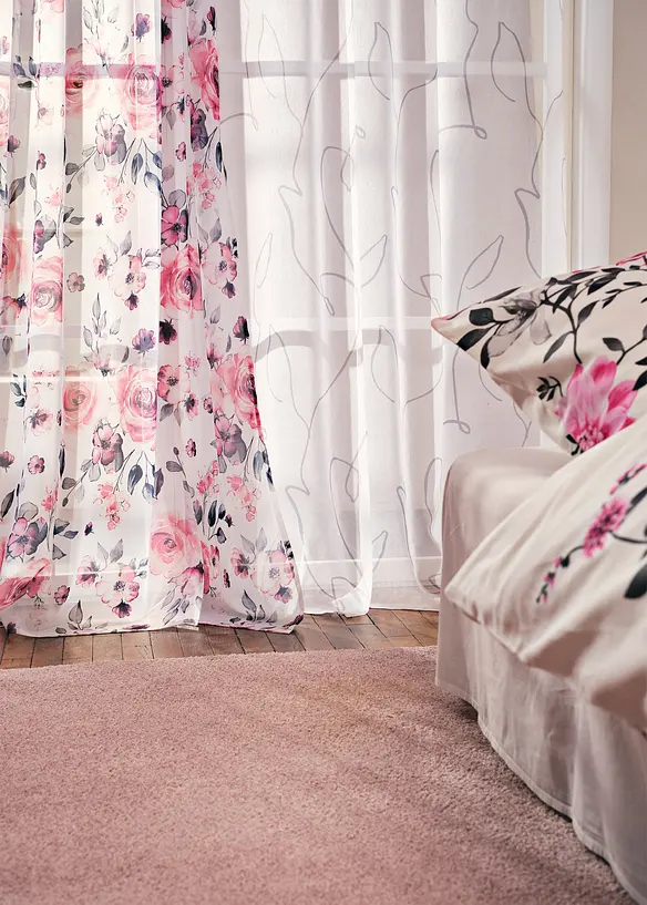 Voilage à imprimé floral (1 pce), bonprix