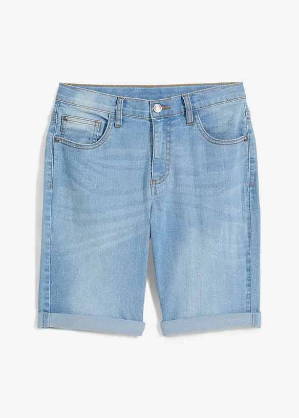 Bermuda en jean extensible à taille réglable, slim, bonprix