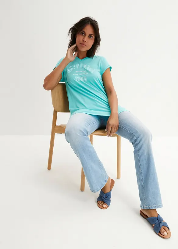 T-shirt long 100% coton, bonprix