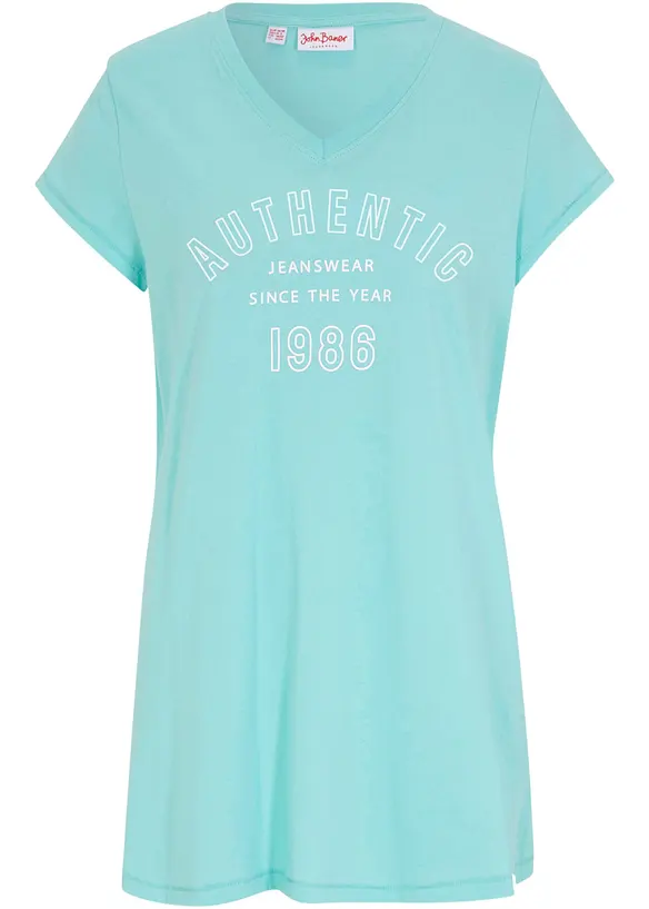 T-shirt long 100% coton, bonprix