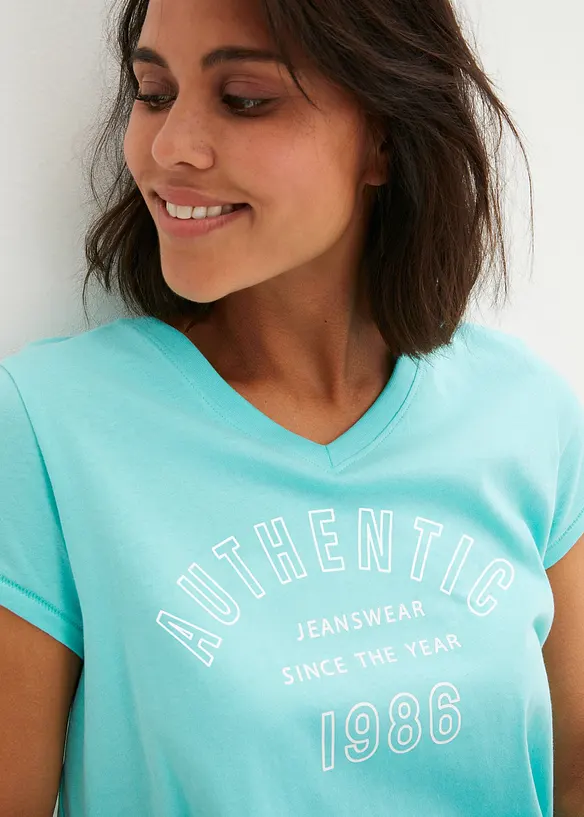 T-shirt long 100% coton, bonprix