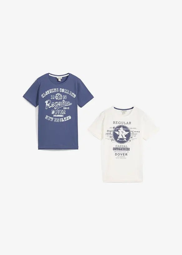 Lot de 2 T-shirts 100% coton, bonprix