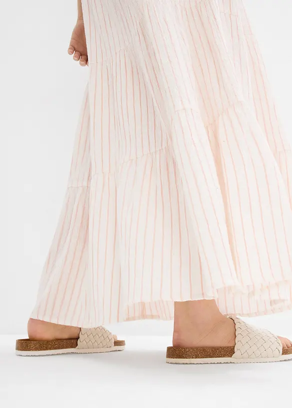 Jupe longue rayée, 100% coton, bonprix