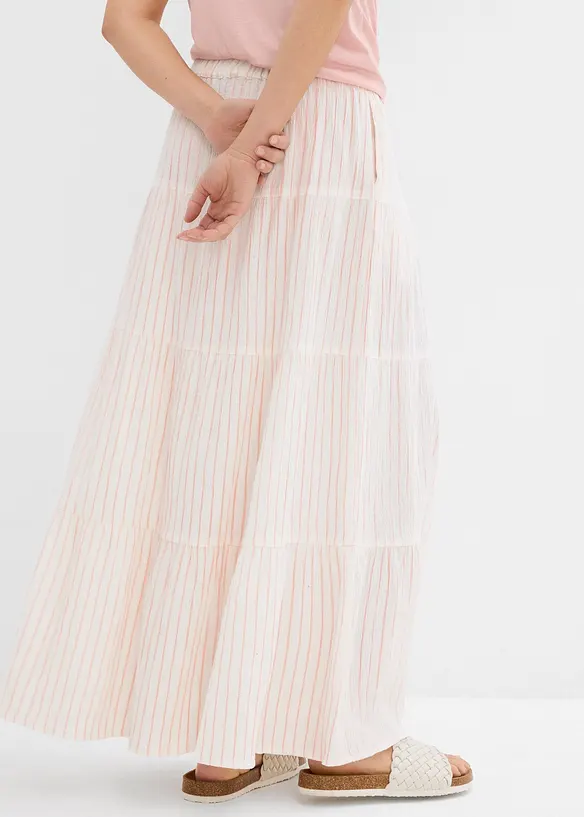 Jupe longue rayée, 100% coton, bonprix