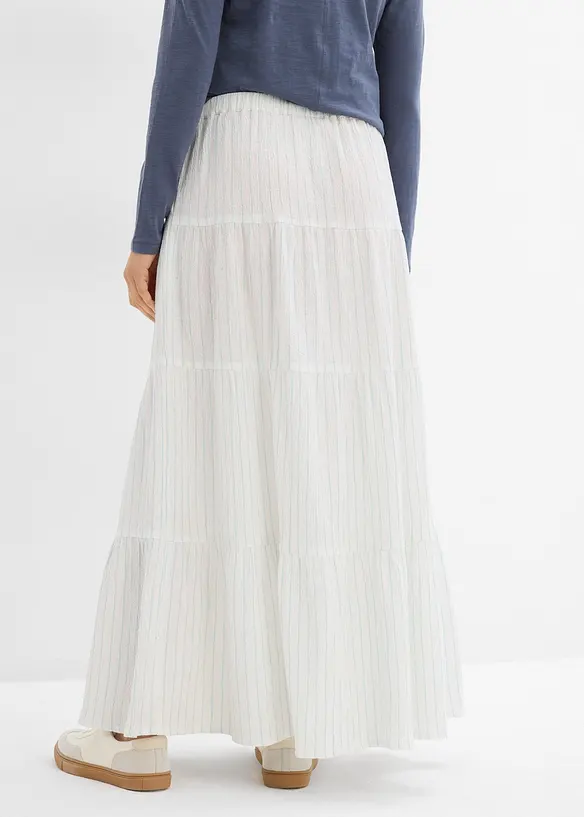 Jupe longue rayée, 100% coton, bonprix