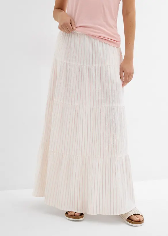 Jupe longue rayée, 100% coton, bonprix