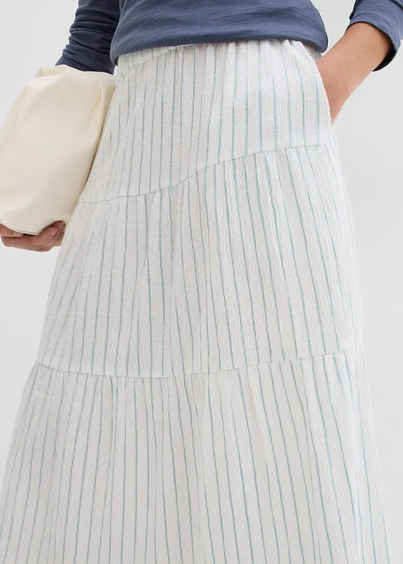 Jupe longue rayée, 100% coton, bonprix