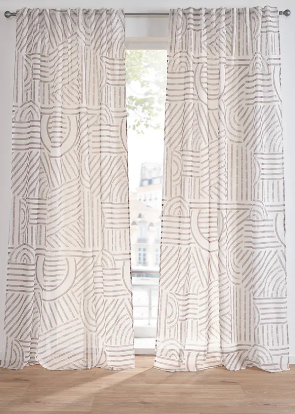 Voilage à imprimé graphique (1 pce), bonprix