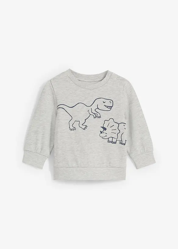 Sweat-shirt b&eacute;b&eacute; en coton doux, imprim&eacute; dinosaure, bonprix