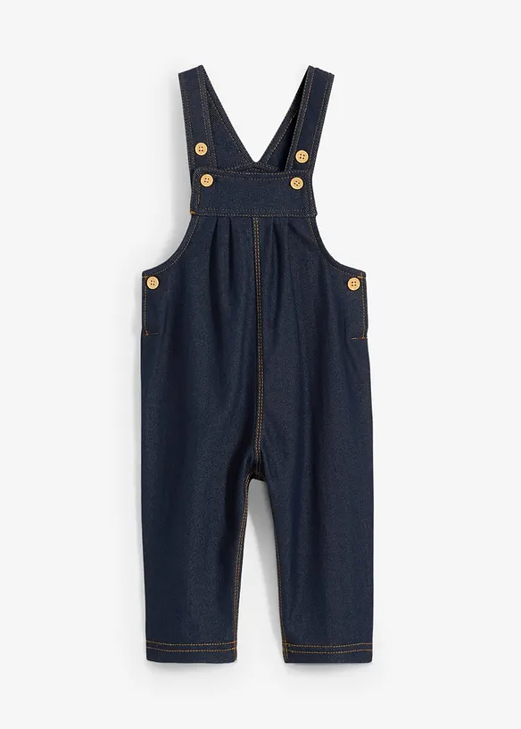 Salopette en molleton doux, coton mélangé, avec des boutons en bois, bonprix