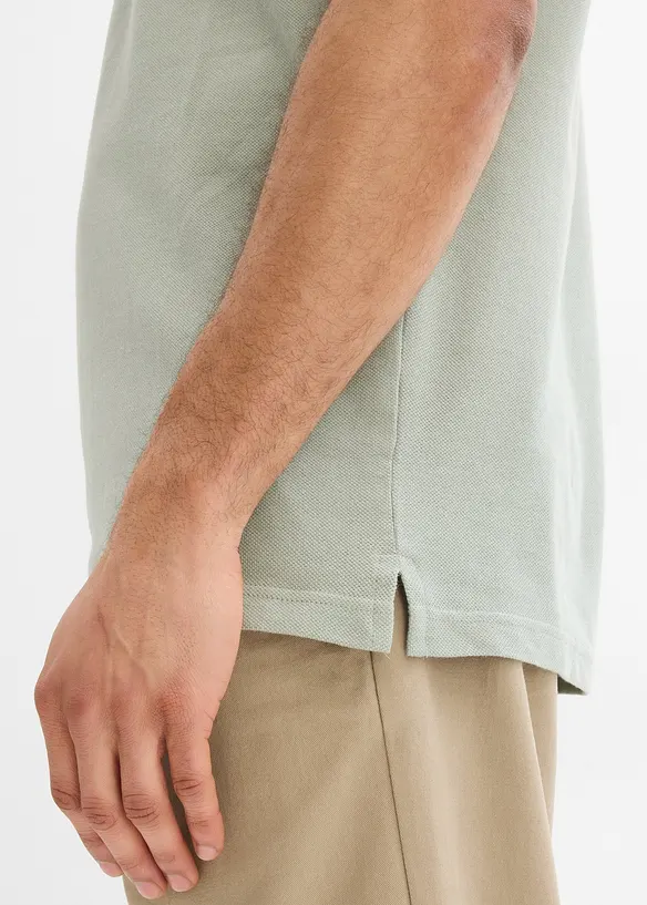 Polo zippé en maille piquée 100% coton, bonprix