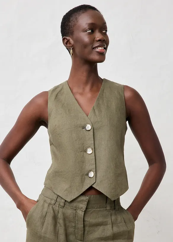 Gilet sans manches 100 % lin, bonprix