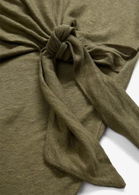 T-shirt cache-cœur, 100% lin, bonprix