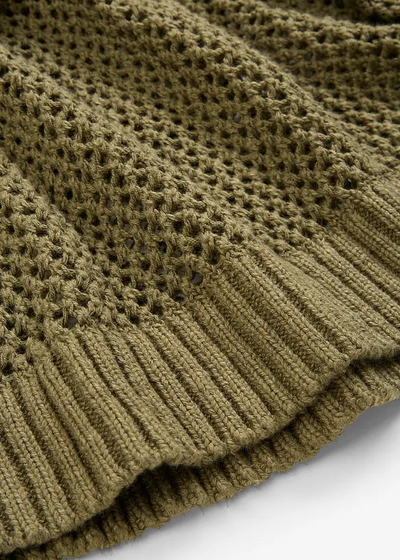 Pull ajouré en lin mélangé, bonprix