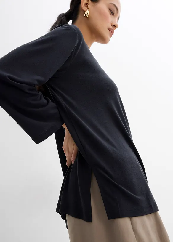 T-shirt &eacute;paule d&eacute;nud&eacute;e en modal m&eacute;lang&eacute;, bonprix