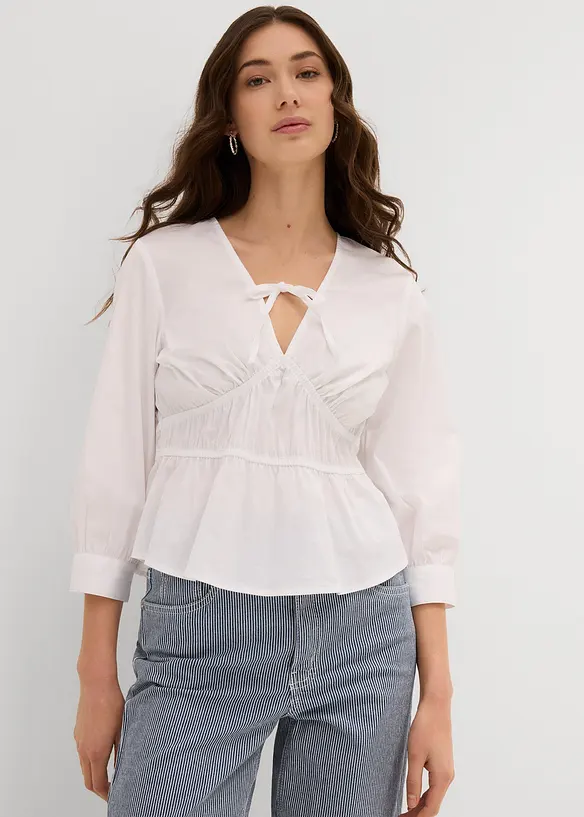 Blouse fronc&eacute;e avec des coutures &eacute;lastiques, bonprix