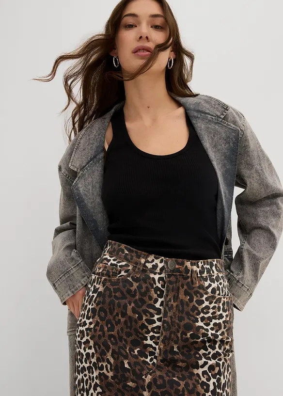 Jupe en twill de coton extensible, bonprix