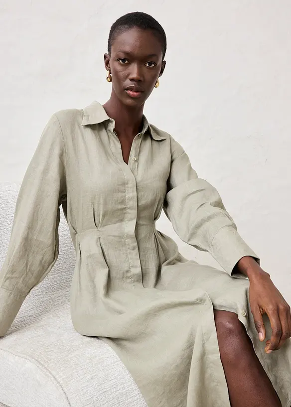 Robe-chemise 100% lin, bonprix