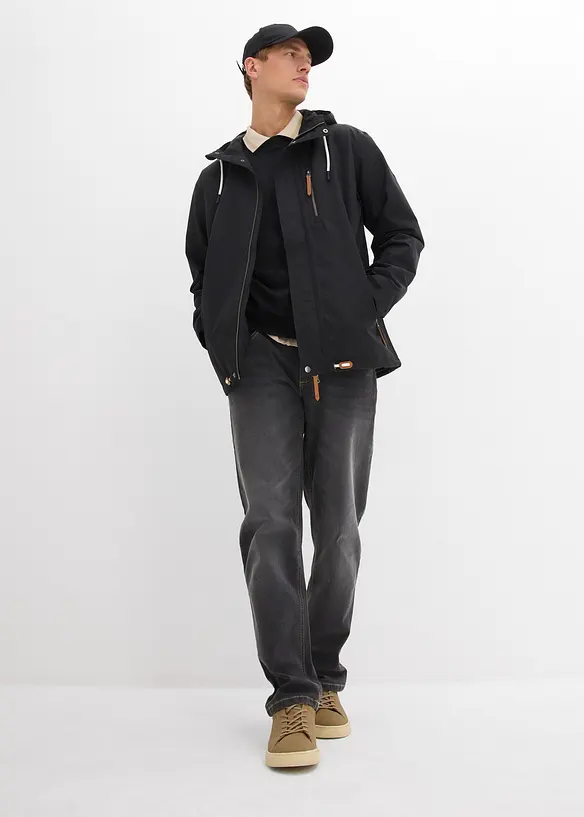 Veste technique déperlante à capuche et détails enduits, bonprix