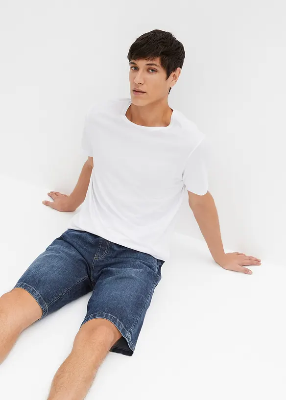 Bermuda taille &eacute;lastiqu&eacute;e en l&eacute;ger denim, slim, bonprix