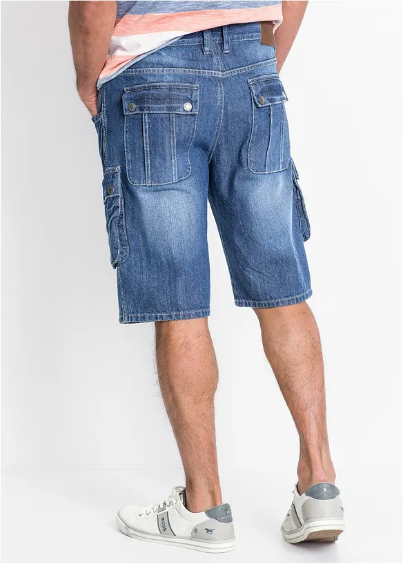 Bermuda cargo en jean, Regular, bonprix