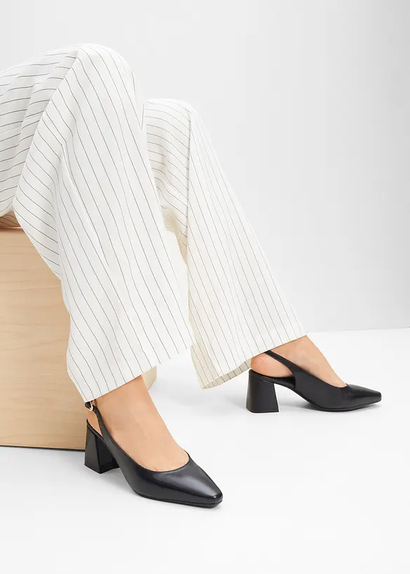 Escarpins slingback en cuir, bonprix