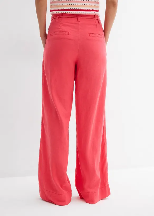 Pantalon paper bag en lin mélangé léger, bonprix